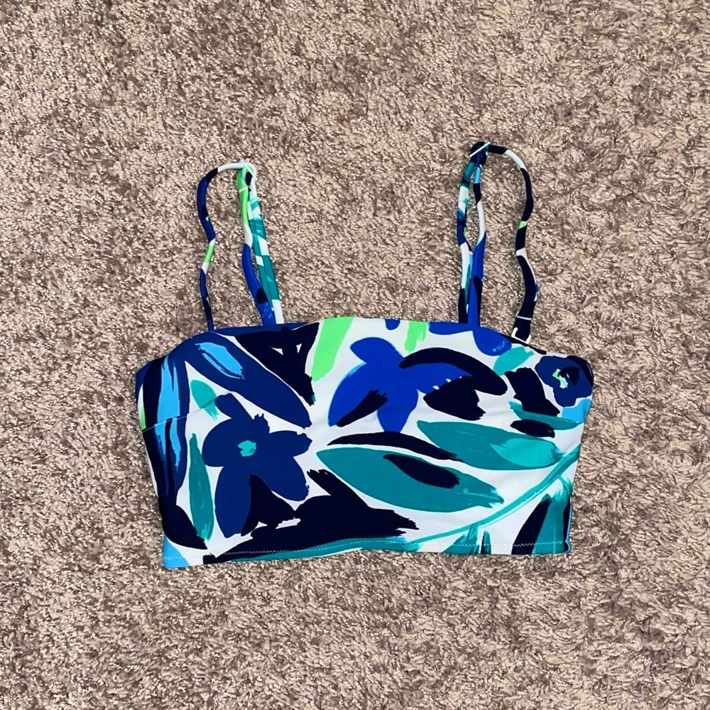 Aerie Floral Bandeau Swim Top